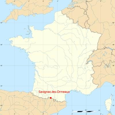 Fond de carte avec Savignac-les-Ormeaux