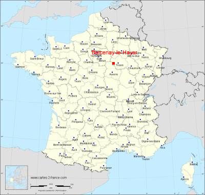 Carte de Bercenay-le-Hayer