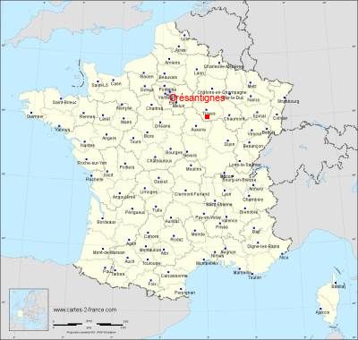 Carte de Crésantignes
