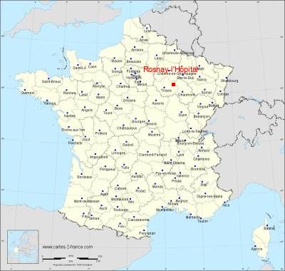 Carte de Rosnay-l'Hôpital