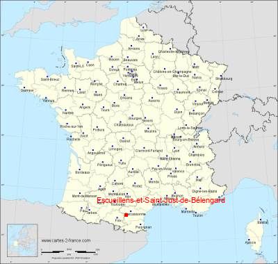 Carte de Escueillens-et-Saint-Just-de-Bélengard