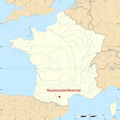 Fond de carte avec Roquecourbe-Minervois