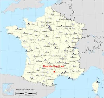 Carte de Bastide-Pradines
