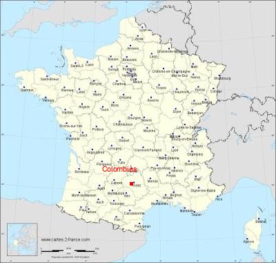 Carte de Colombiès