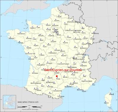 Carte de Saint-Cyprien-sur-Dourdou