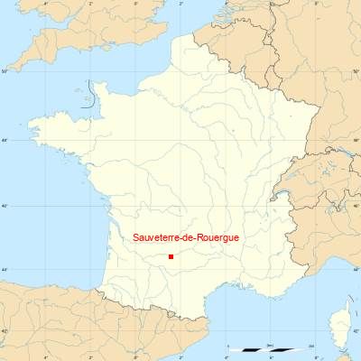 Fond de carte avec Sauveterre-de-Rouergue