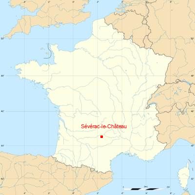 Fond de carte avec Sévérac-le-Château