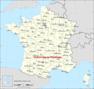 Carte de Villefranche-de-Rouergue