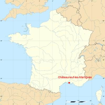 Fond de carte avec Châteauneuf-les-Martigues