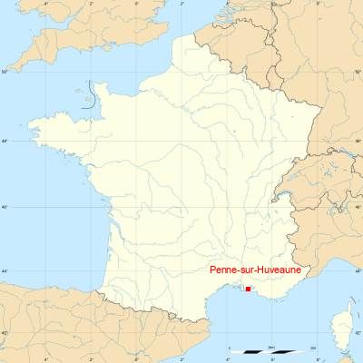 Fond de carte avec Penne-sur-Huveaune