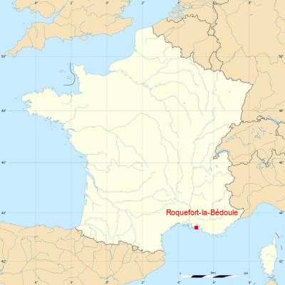 Fond de carte avec Roquefort-la-Bédoule