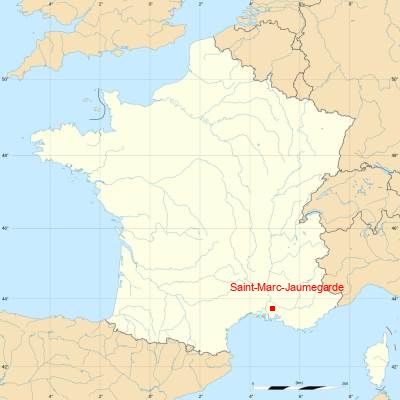 Fond de carte avec Saint-Marc-Jaumegarde