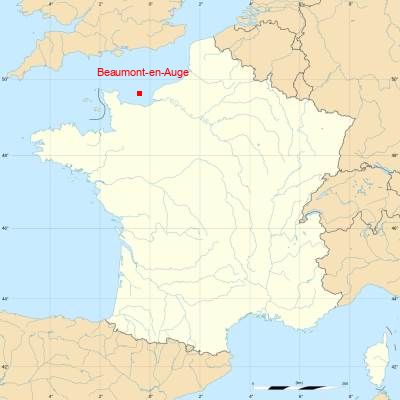 Fond de carte avec Beaumont-en-Auge