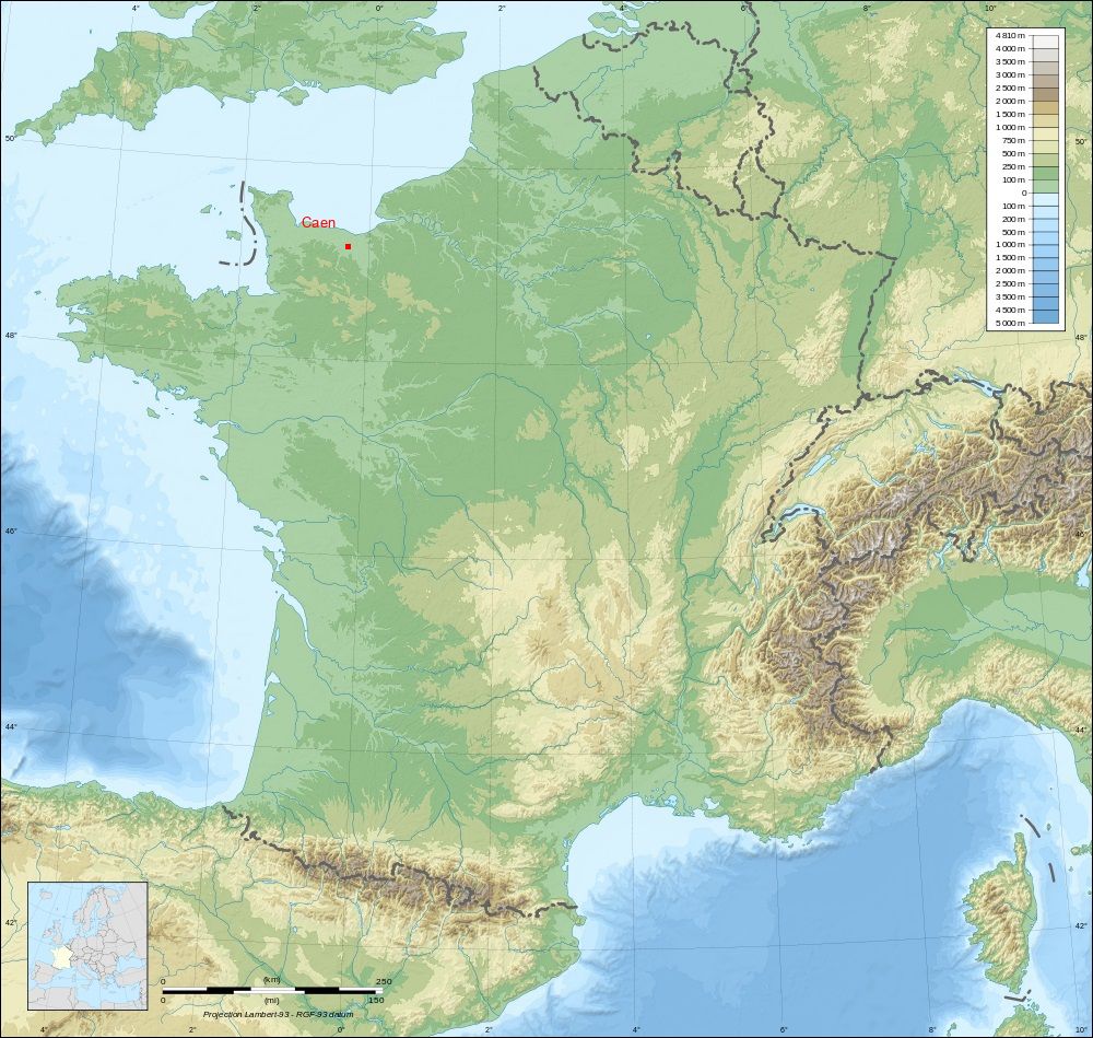 carte de caen et ses alentours