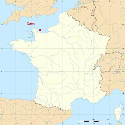 Fond de carte avec Caen
