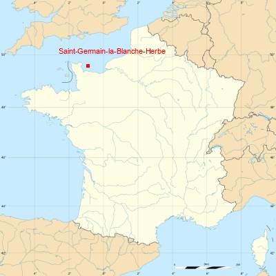 Fond de carte avec Saint-Germain-la-Blanche-Herbe