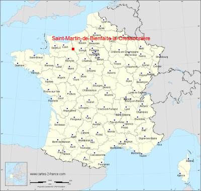 Carte de Saint-Martin-de-Bienfaite-la-Cressonnière