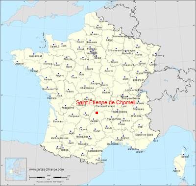 Carte de Saint-Etienne-de-Chomeil