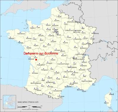 Carte de Dampierre-sur-Boutonne