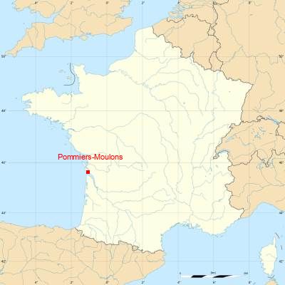 Fond de carte avec Pommiers-Moulons