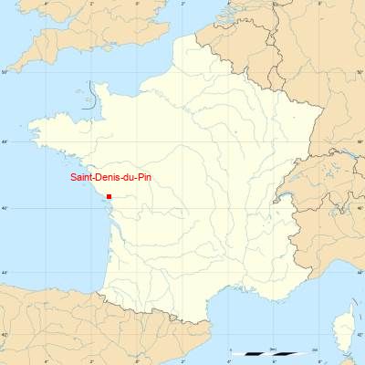 Fond de carte avec Saint-Denis-du-Pin