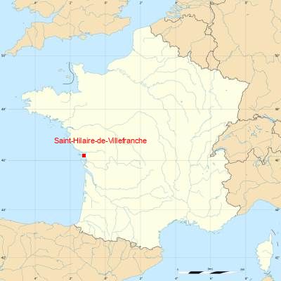 Fond de carte avec Saint-Hilaire-de-Villefranche