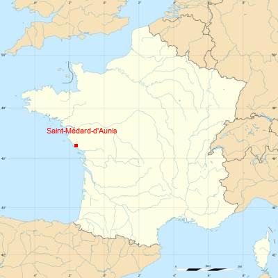 Fond de carte avec Saint-Médard-d'Aunis