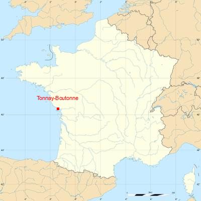 Fond de carte avec Tonnay-Boutonne