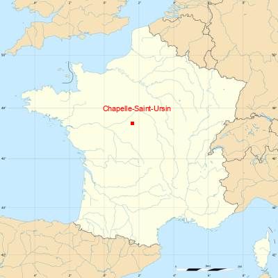 Fond de carte avec Chapelle-Saint-Ursin