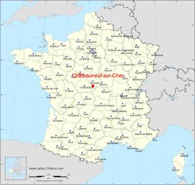 Carte de Châteauneuf-sur-Cher