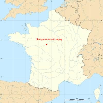 Fond de carte avec Dampierre-en-Graçay