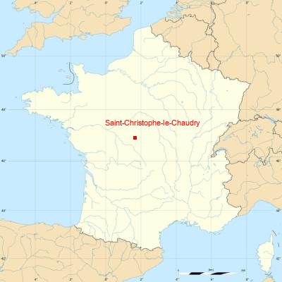 Fond de carte avec Saint-Christophe-le-Chaudry