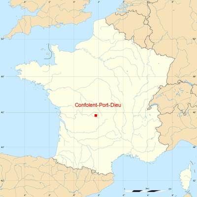 Fond de carte avec Confolent-Port-Dieu