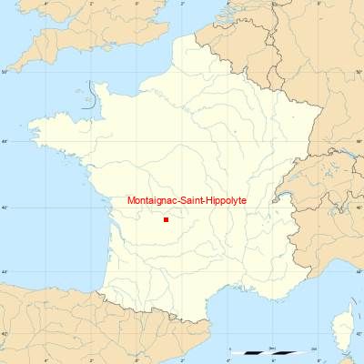 Fond de carte avec Montaignac-Saint-Hippolyte