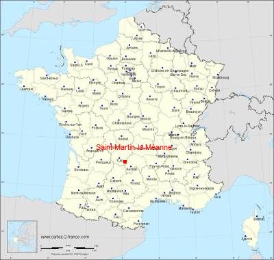 Carte de Saint-Martin-la-Méanne