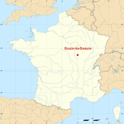 Fond de carte avec Bouze-lès-Beaune