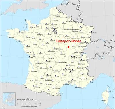 Carte de Brazey-en-Morvan