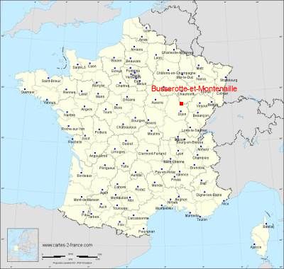 Carte de Busserotte-et-Montenaille