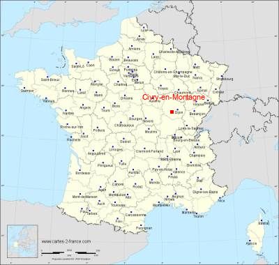 Carte de Civry-en-Montagne