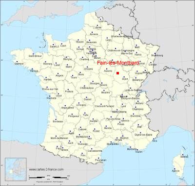 Carte de Fain-lès-Montbard