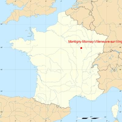 Fond de carte avec Montigny-Mornay-Villeneuve-sur-Vingeanne