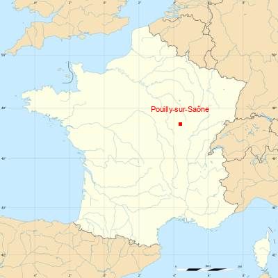 Fond de carte avec Pouilly-sur-Saône