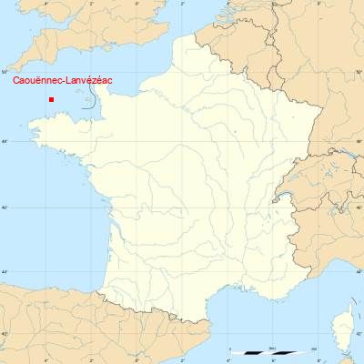 Fond de carte avec Caouënnec-Lanvézéac