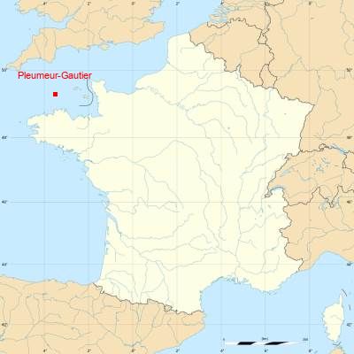 Fond de carte avec Pleumeur-Gautier