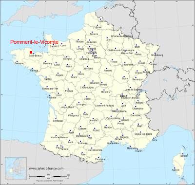 Carte de Pommerit-le-Vicomte