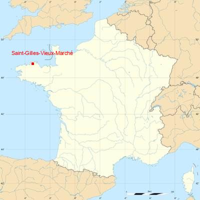 Fond de carte avec Saint-Gilles-Vieux-Marché