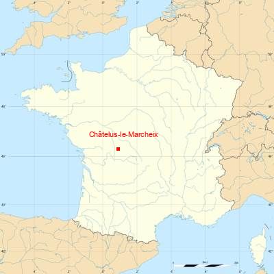 Fond de carte avec Châtelus-le-Marcheix