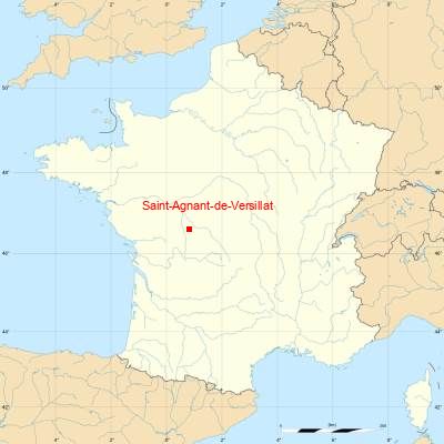 Fond de carte avec Saint-Agnant-de-Versillat