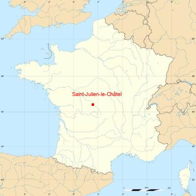 Fond de carte avec Saint-Julien-le-Châtel