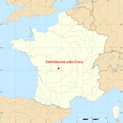Fond de carte avec Saint-Maurice-près-Crocq